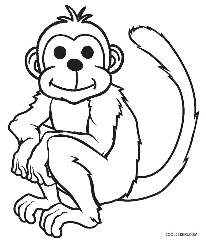 Desenho para colorir Macaco-aranha preto e branco em um Pogo