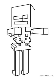 minecraft coloring pages skeleton