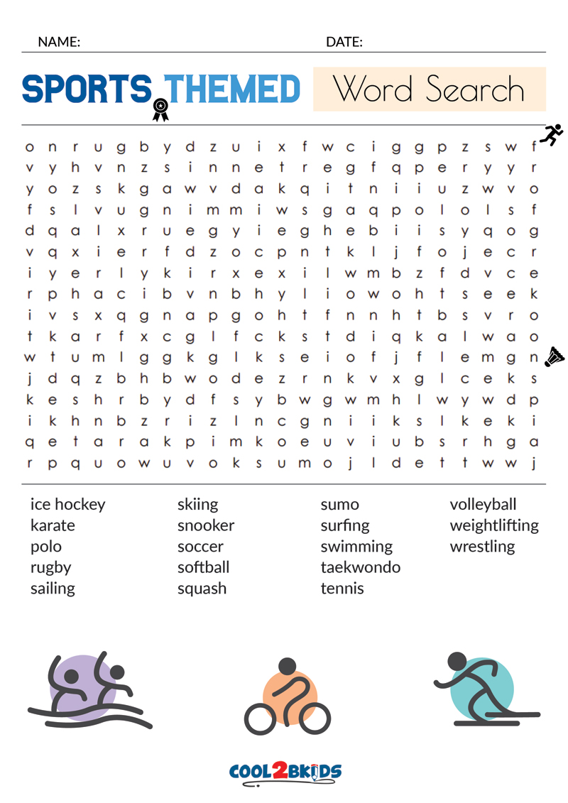 printable sports word search cool2bkids