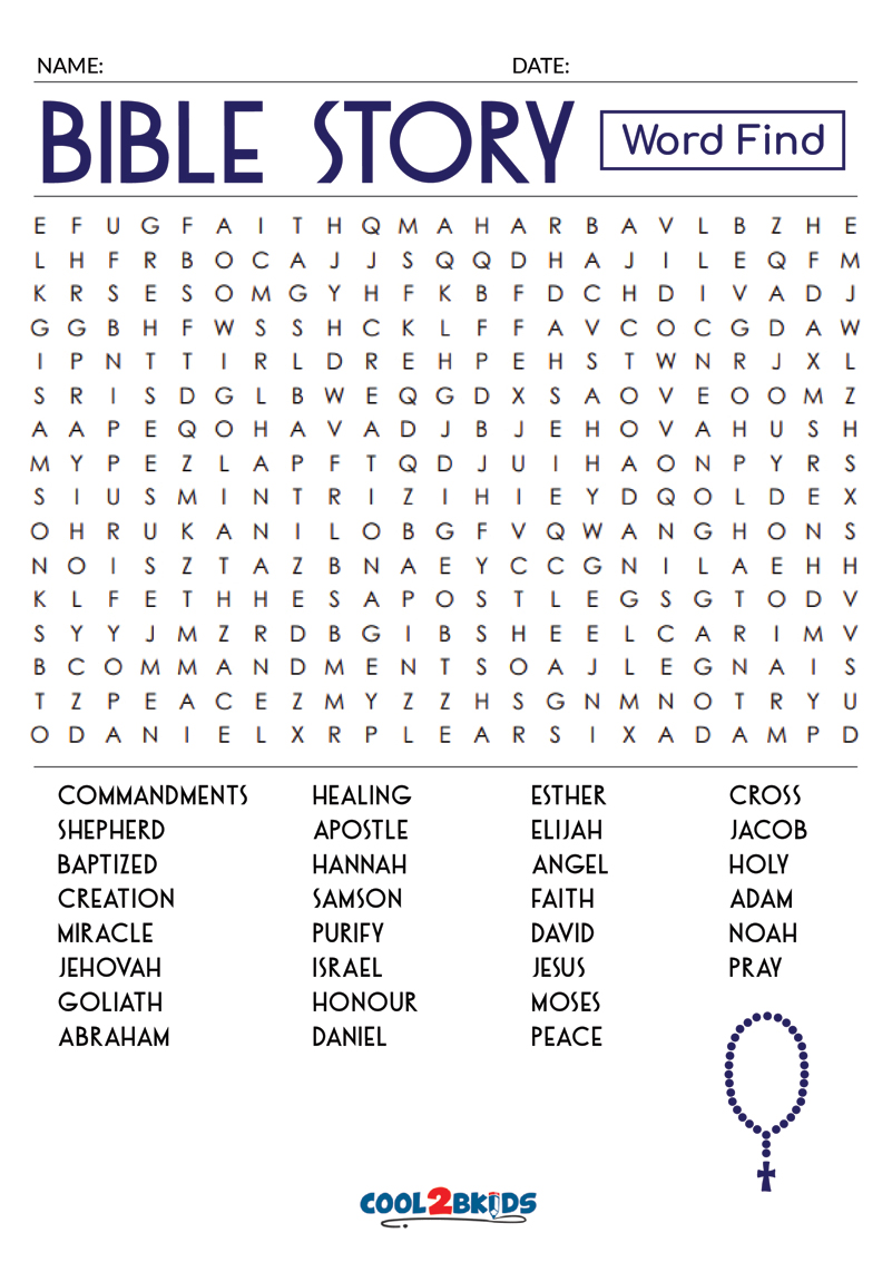 Biblical Word Search Printable