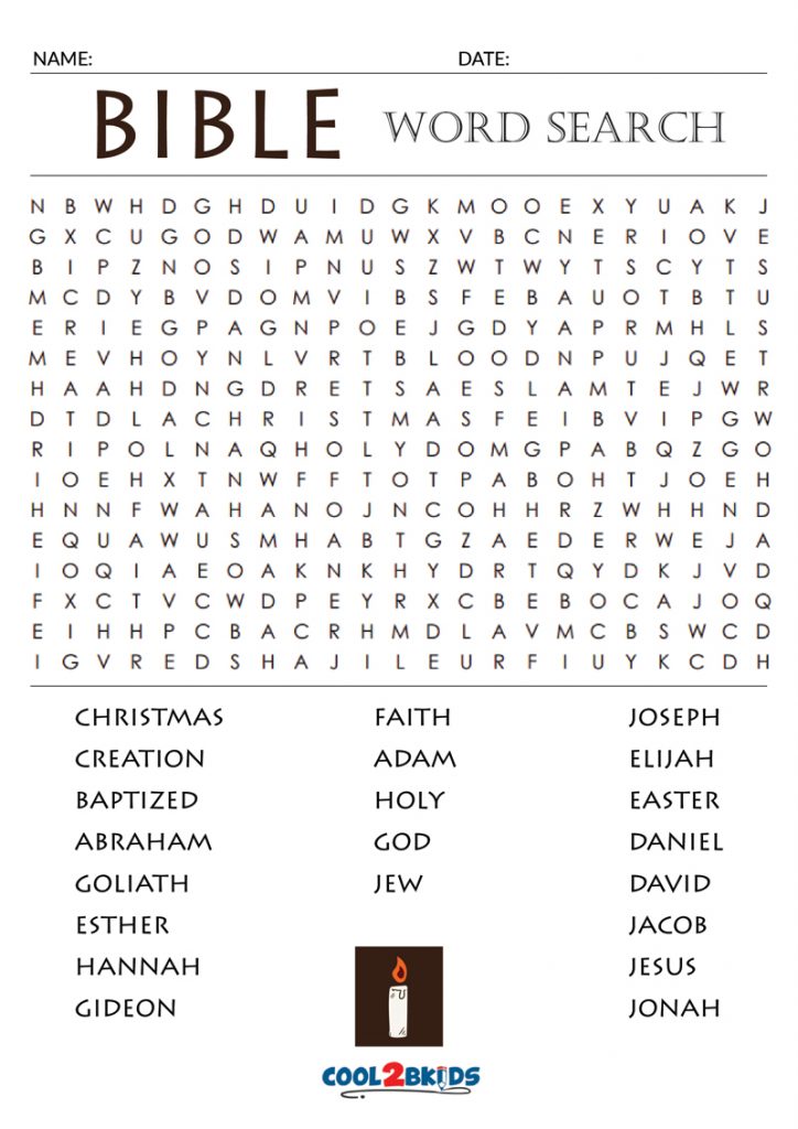 Biblical Word Search Printable