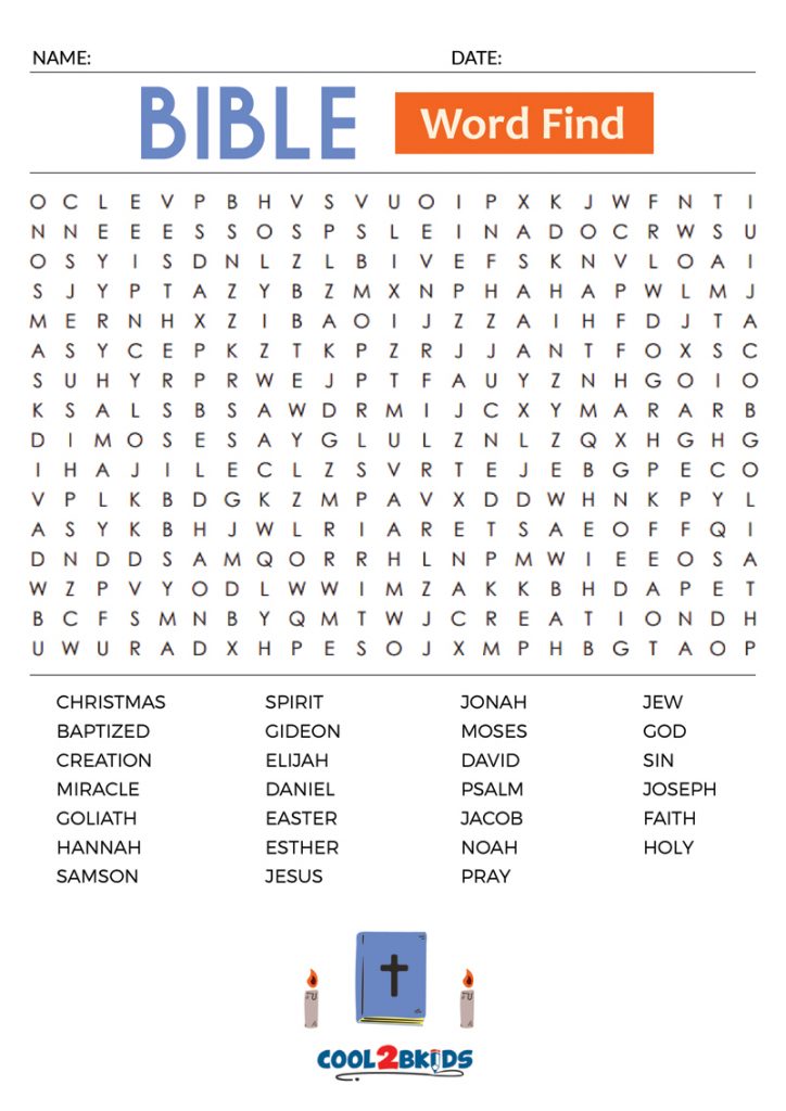 Printable Bible Word Search - Cool2bKids