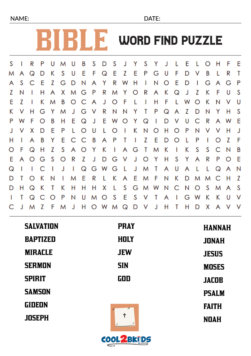 Printable Bible Word Search Cool2bKids