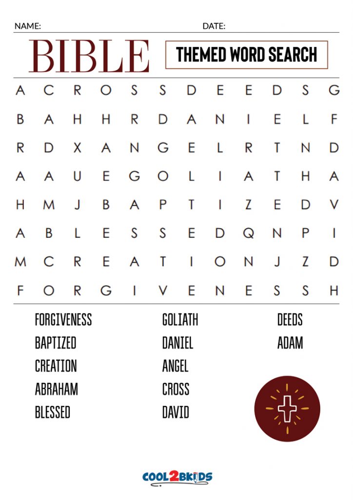 Printable Children s Bible Word Search Puzzles