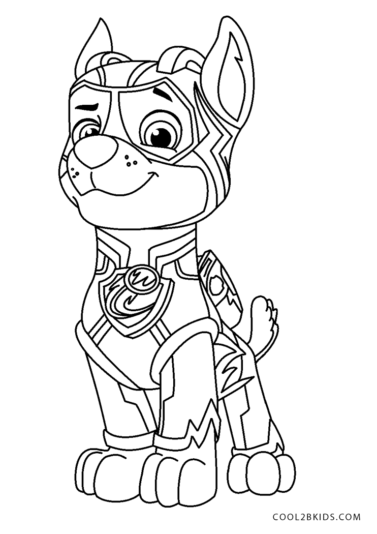 PAW Patrol Mighty Pups Pictures To Color Mighty Pups Coloring Pages