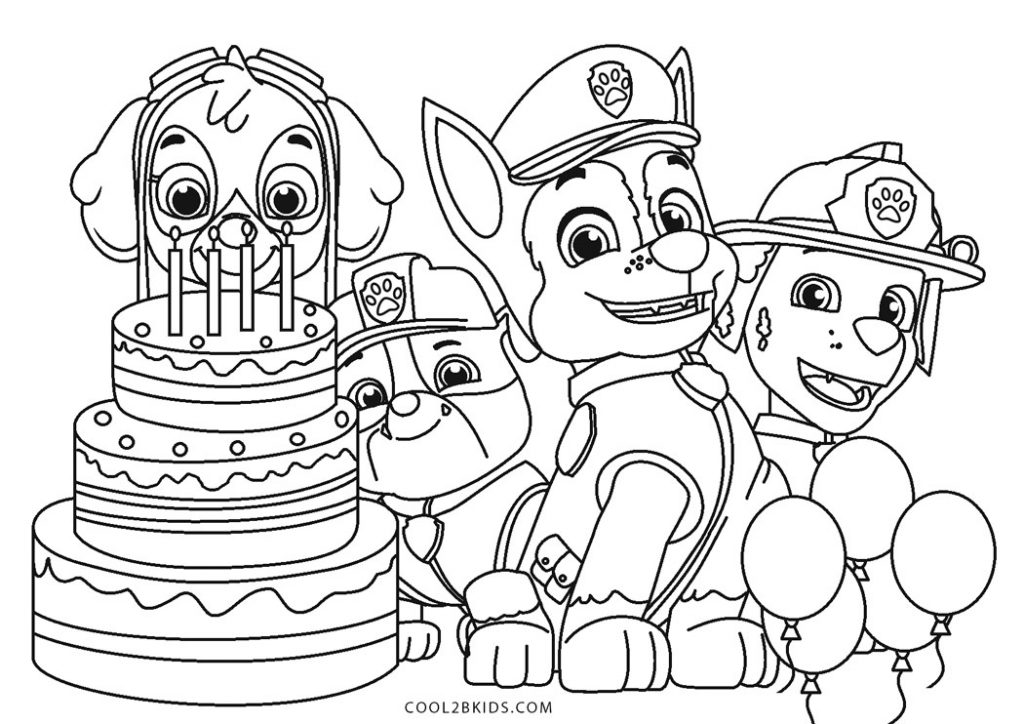 Pin On Pat Patrouille Paw Patrol Birthday Happy Birthday Coloring 