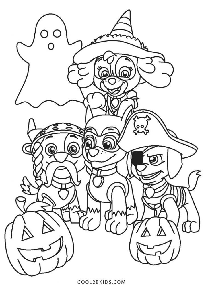 Free Paw Patrol Halloween Coloring Pages