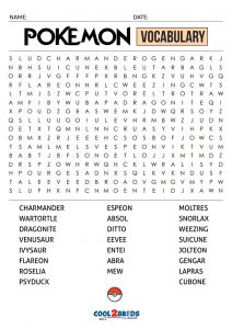 Word Search with Eevee!  Pokemon craft, Pokemon coloring pages, Pokemon  snorlax