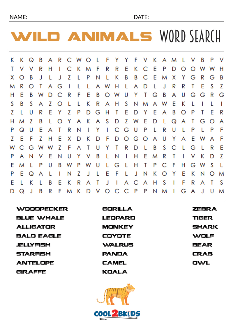 going into the wilderness word search pro answers