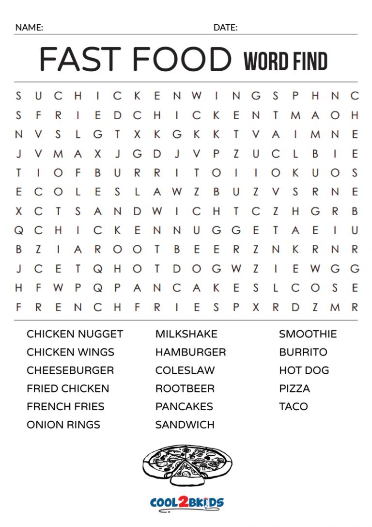 Printable Food Word Search Customize And Print