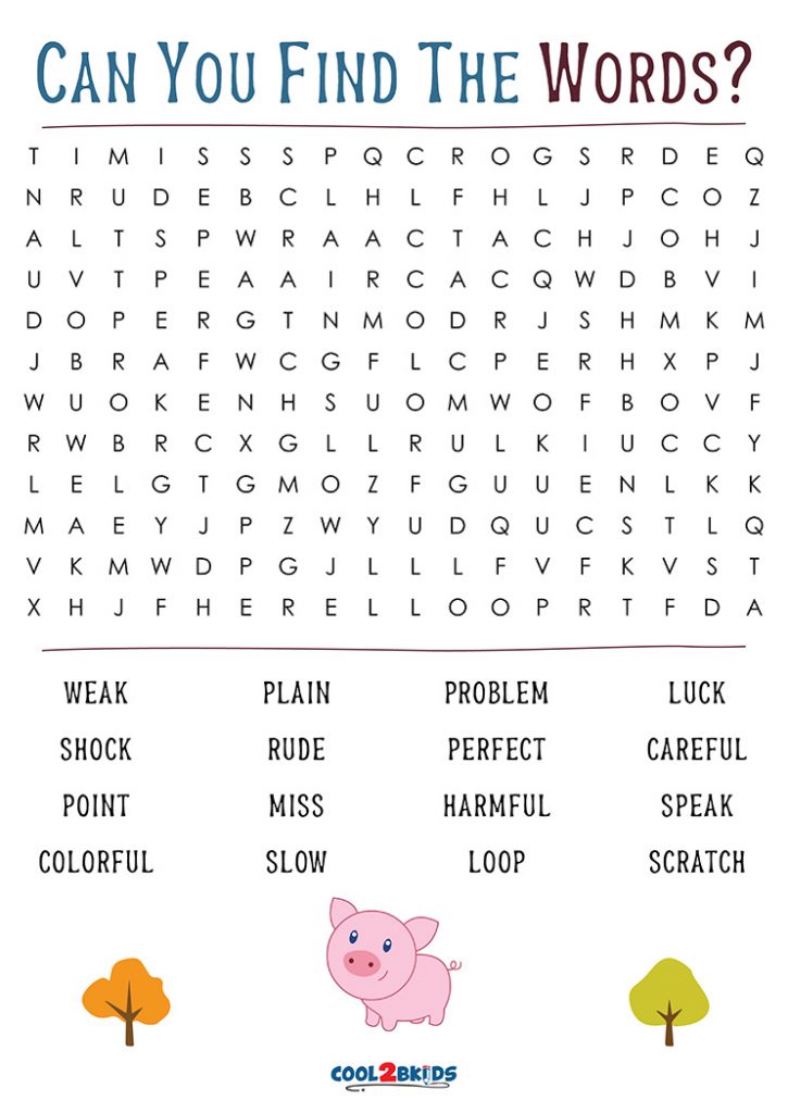 Printable 3rd Grade Word Search Cool2bKids