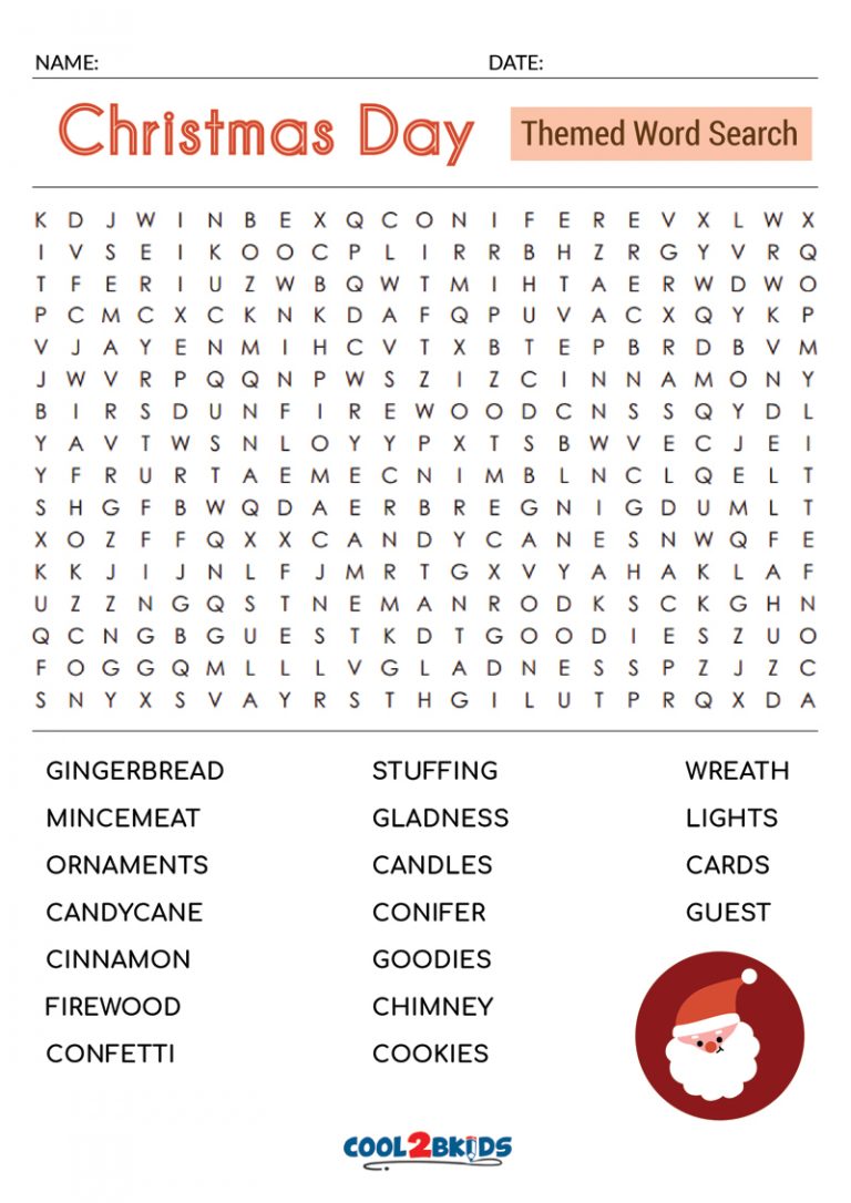 Printable Christmas Word Search - Cool2bKids