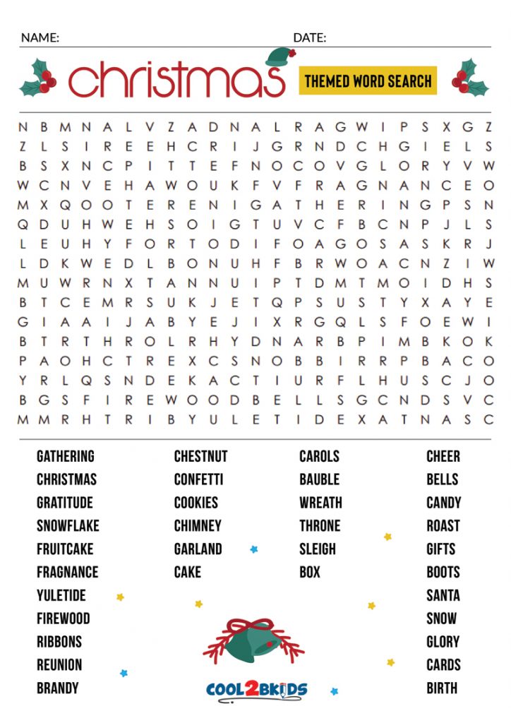 Printable Christmas Word Search - Cool2bKids