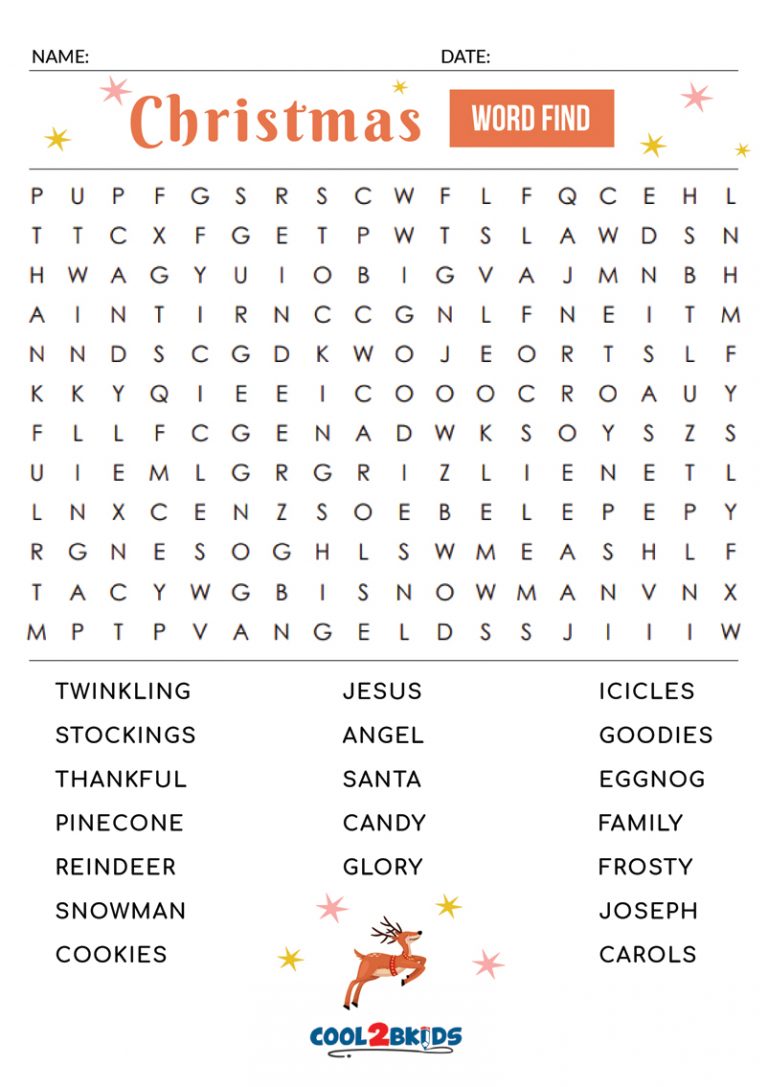 Printable Christmas Word Search - Cool2bKids