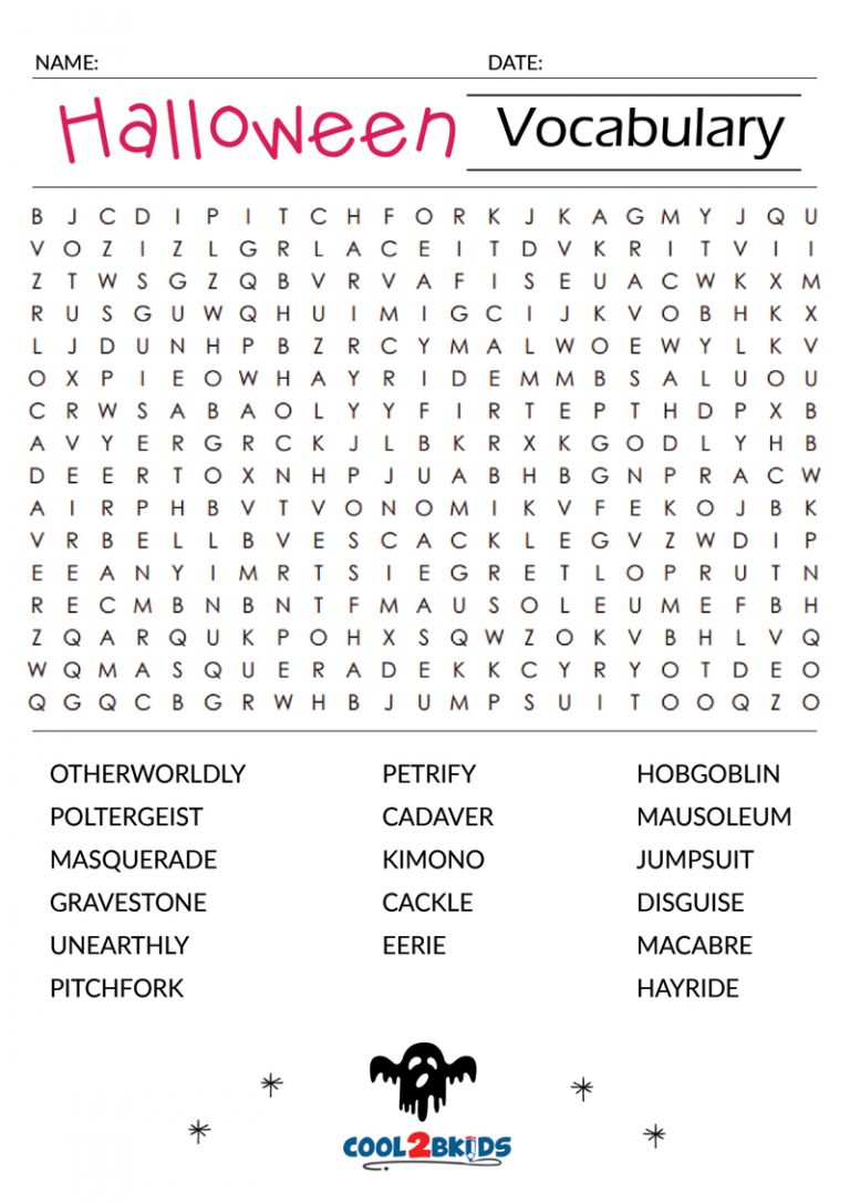 Printable Halloween Word Search - Cool2bKids