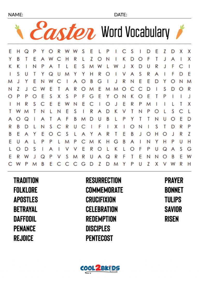 Printable Easter Word Search - Cool2bKids