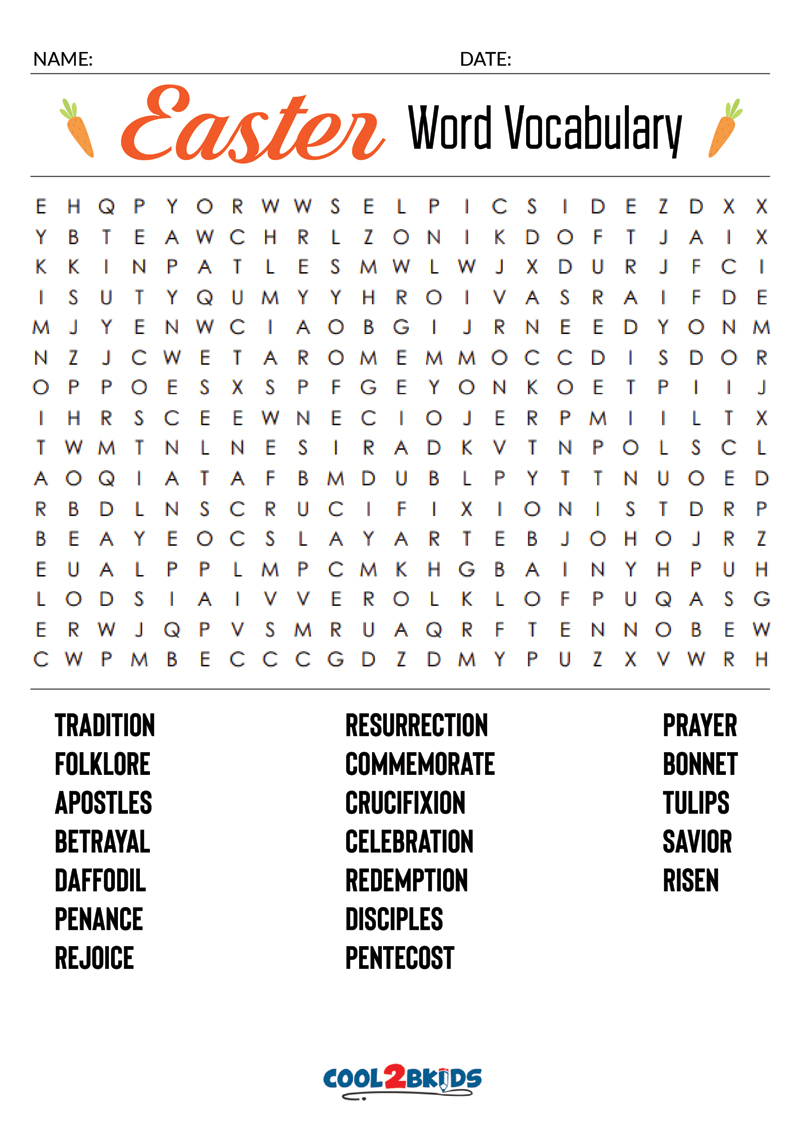 Printable Easter Word Search Cool2bKids