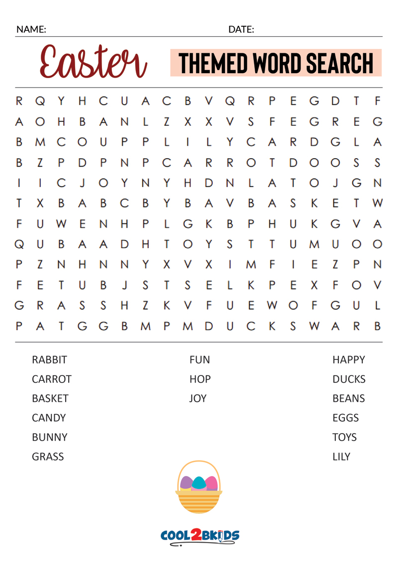 Printable Easter Word Search - Cool2bKids