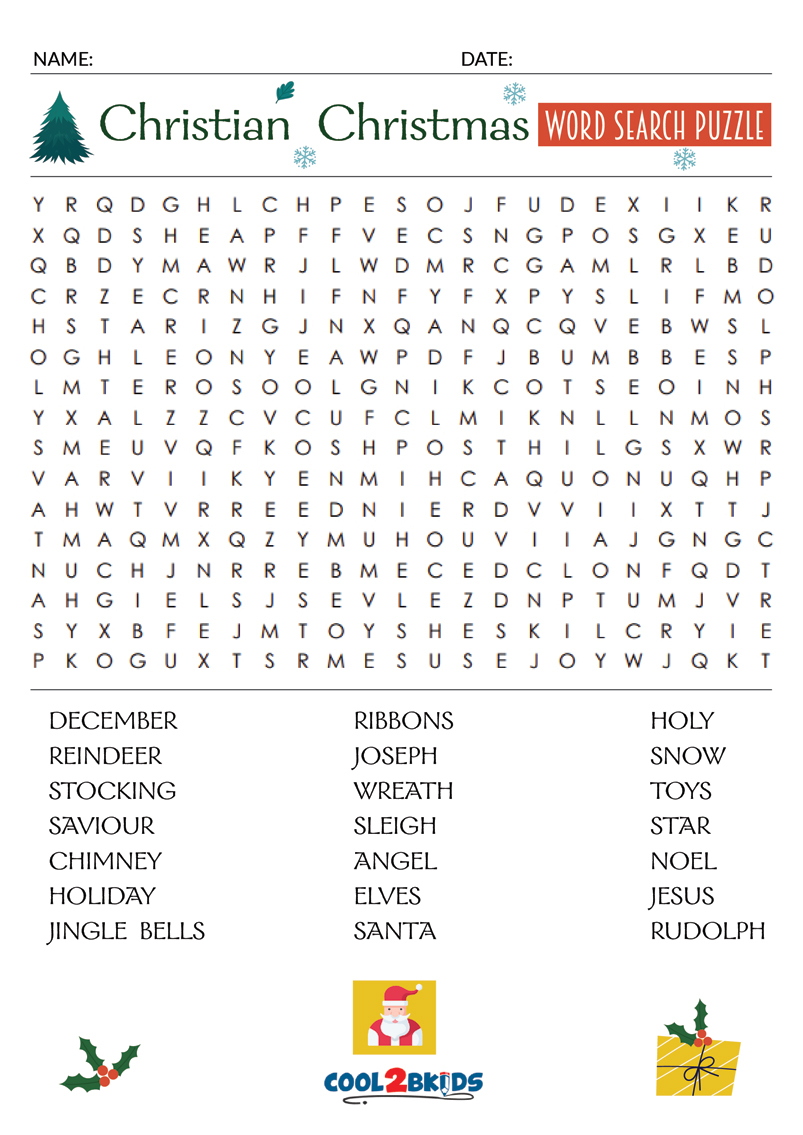 Christmas Word Search Cool2bKids