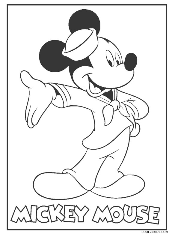 Páginas para colorir gratuitas do Mickey Mouse para crianças