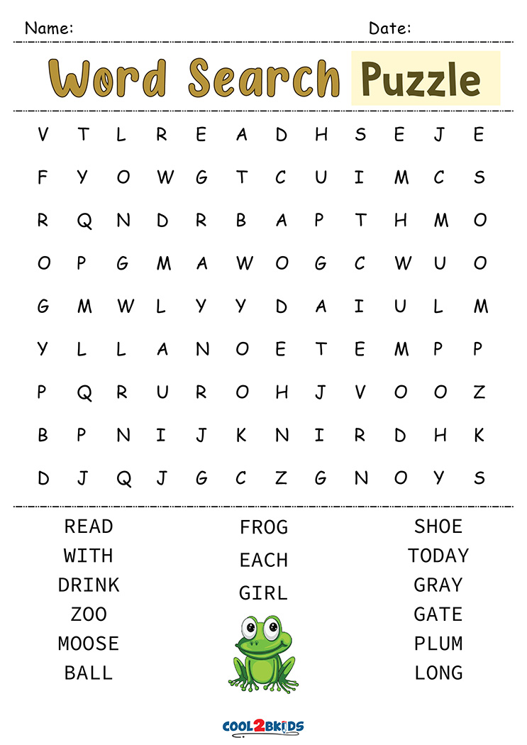 word search activity sheets