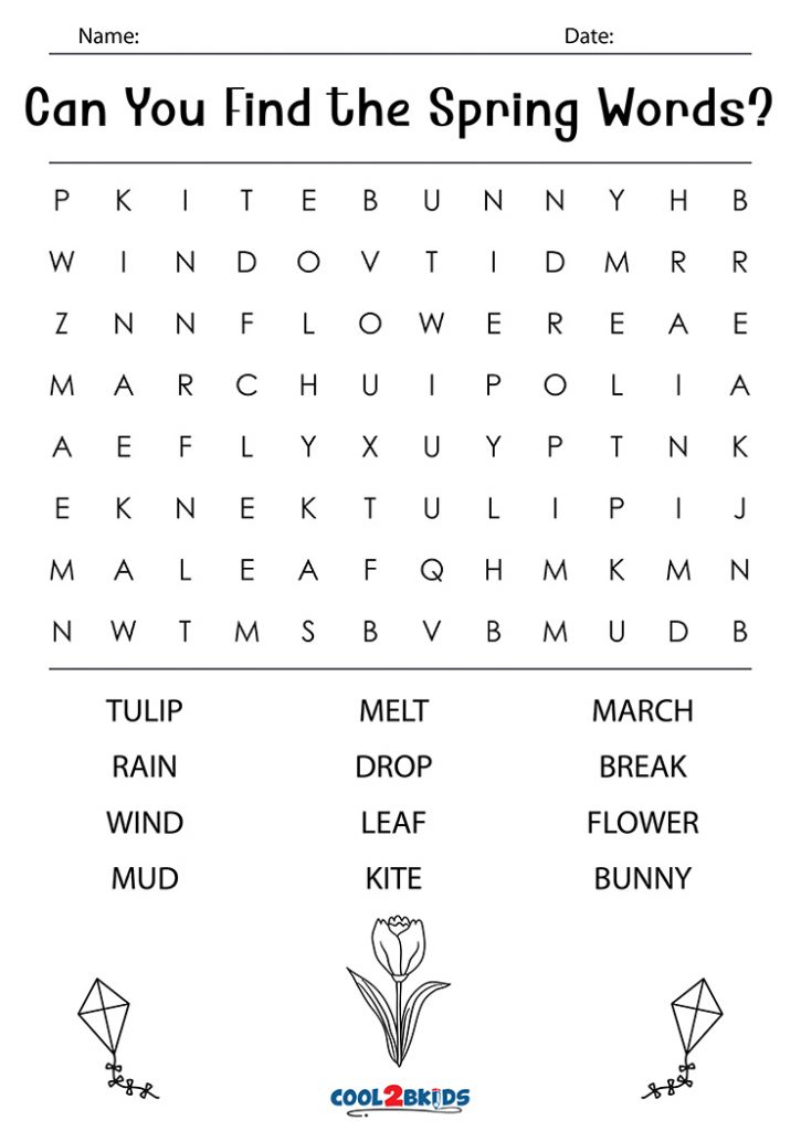 Printable Spring Word Search Cool2bKids