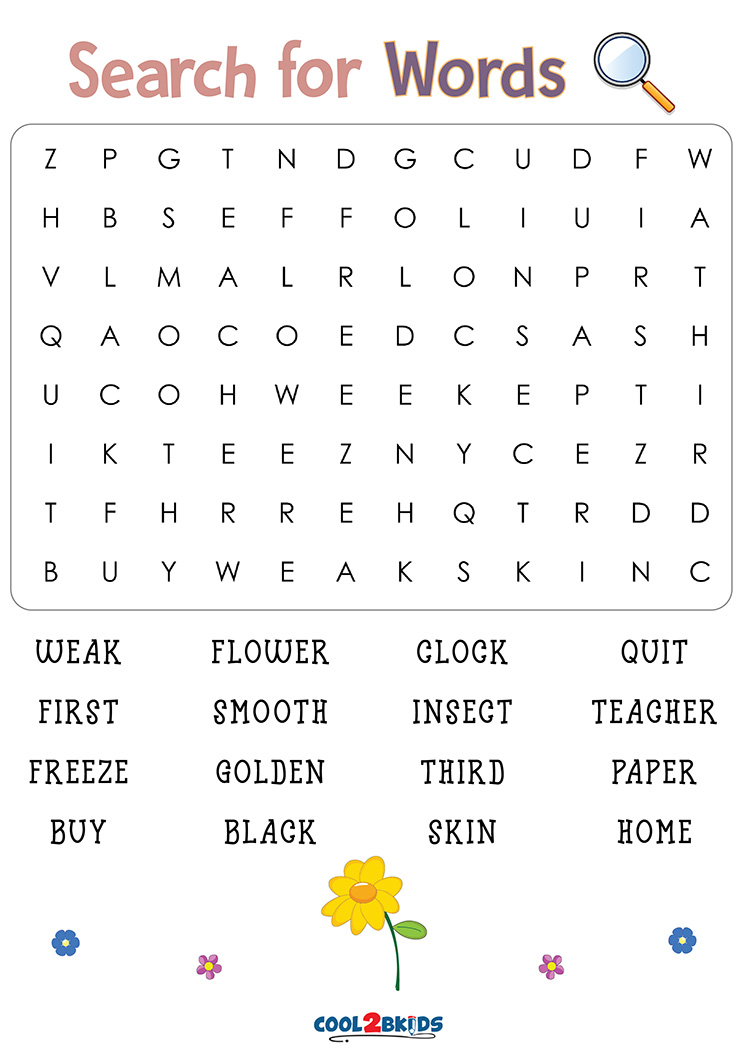 Printable 3rd Grade Word Search - Cool2bKids