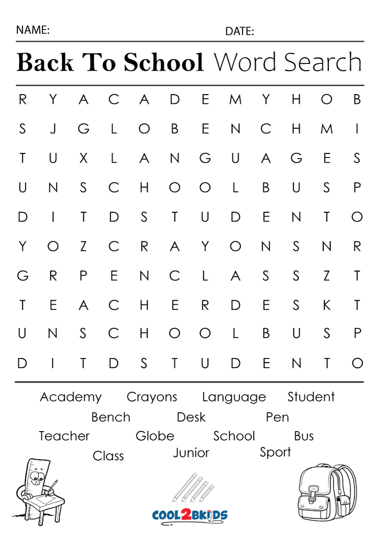 Printable 4th Grade Word Search Cool2bKids