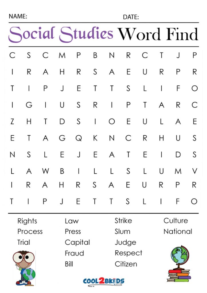 Printable 4th Grade Word Search Cool2bKids