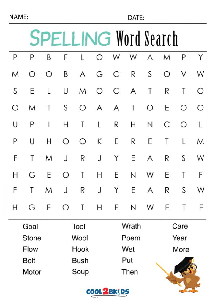 4Th Grade Word Searches Printable