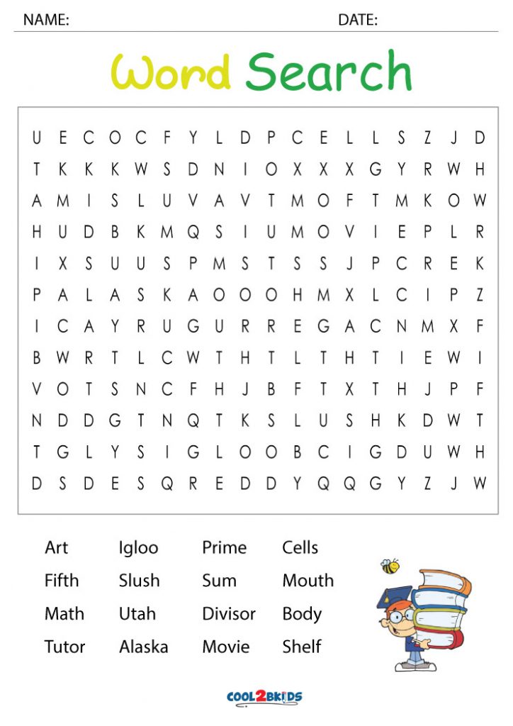 Free Printable Word Search Puzzles For Kids Cool2bKids