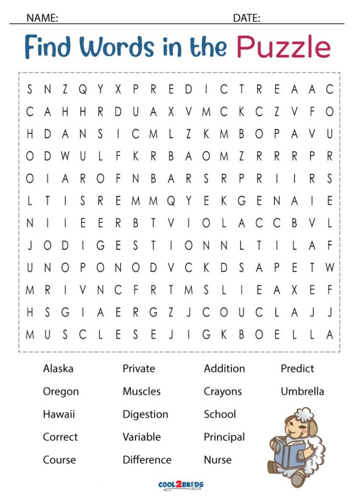 5th Grade Word Search Printable Worksheets