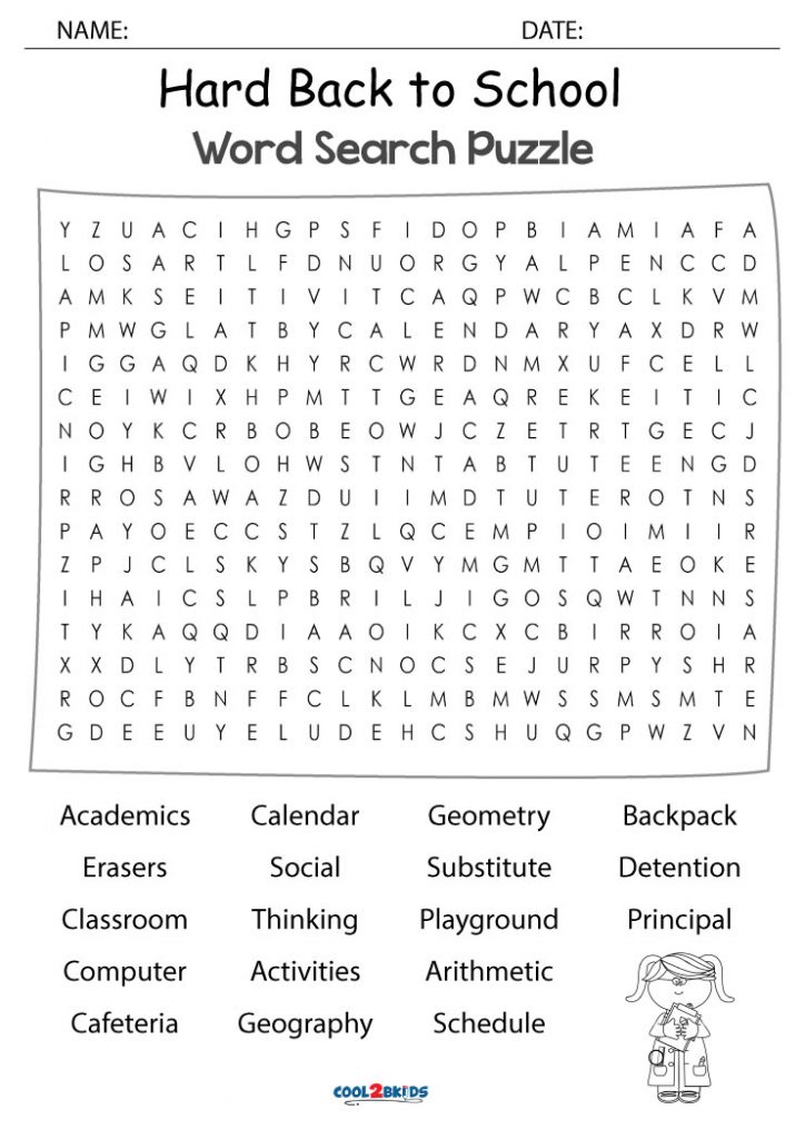 Printable Back to School Word Search - Cool2bKids