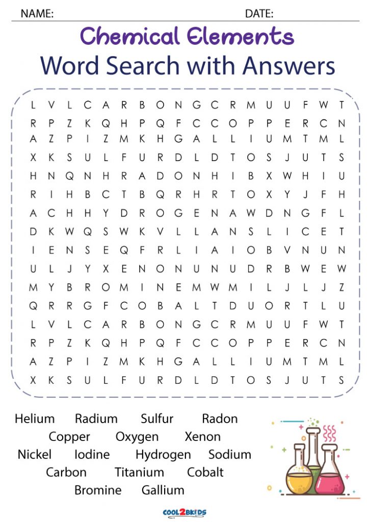 Printable Element Word Search Cool2bKids