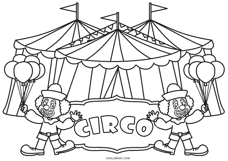 Desenhos de Circo para Imprimir e Colorir