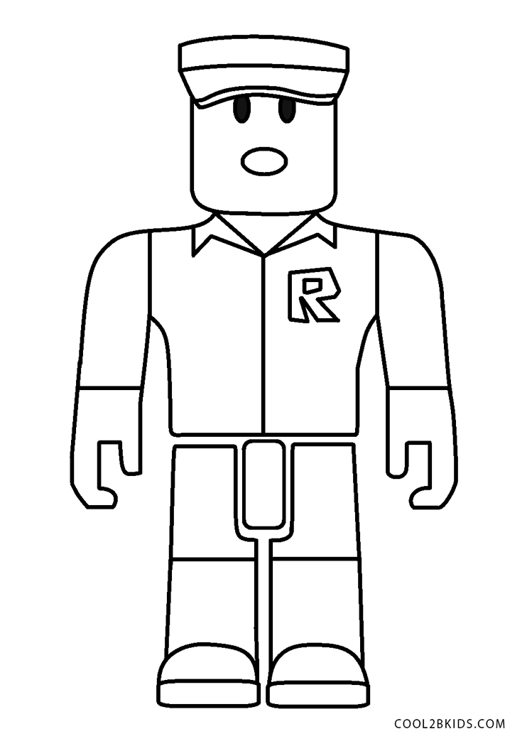 Desenhos para colorir Roblox Builder com o símbolo da letra R em seu capuz  - Desenhos para colorir para impressão grátis