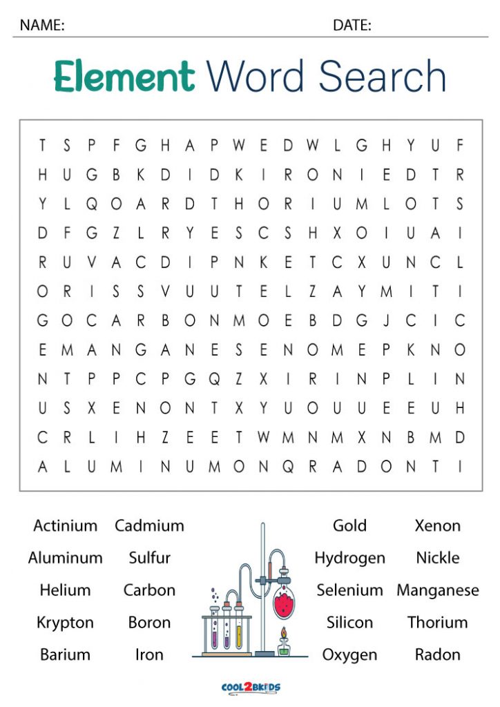 Printable Element Word Search Cool2bKids