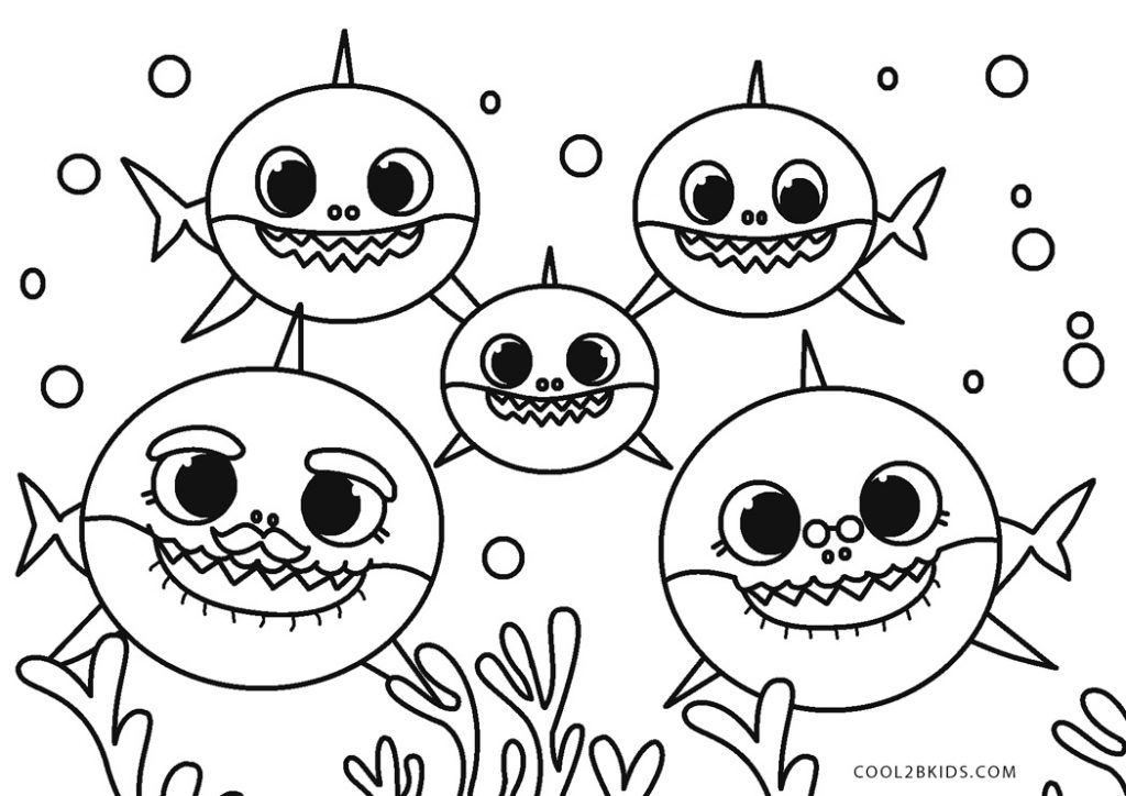 Desenhos De Baby Shark Para Colorir - Páginas Para Impressão Grátis