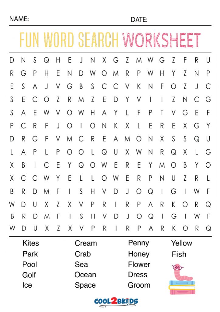 Printable Fun Word Searches Cool2bKids