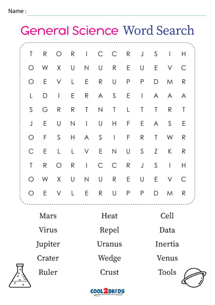 Printable Word Search Science - Customize and Print