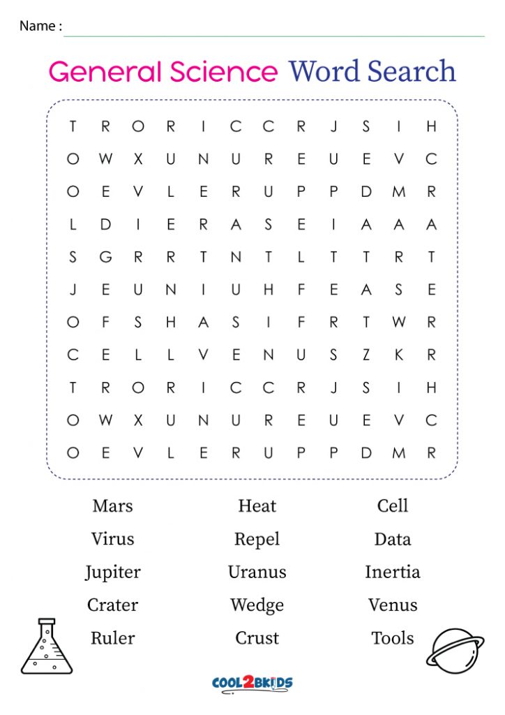 Printable Science Word Search Cool2bKids