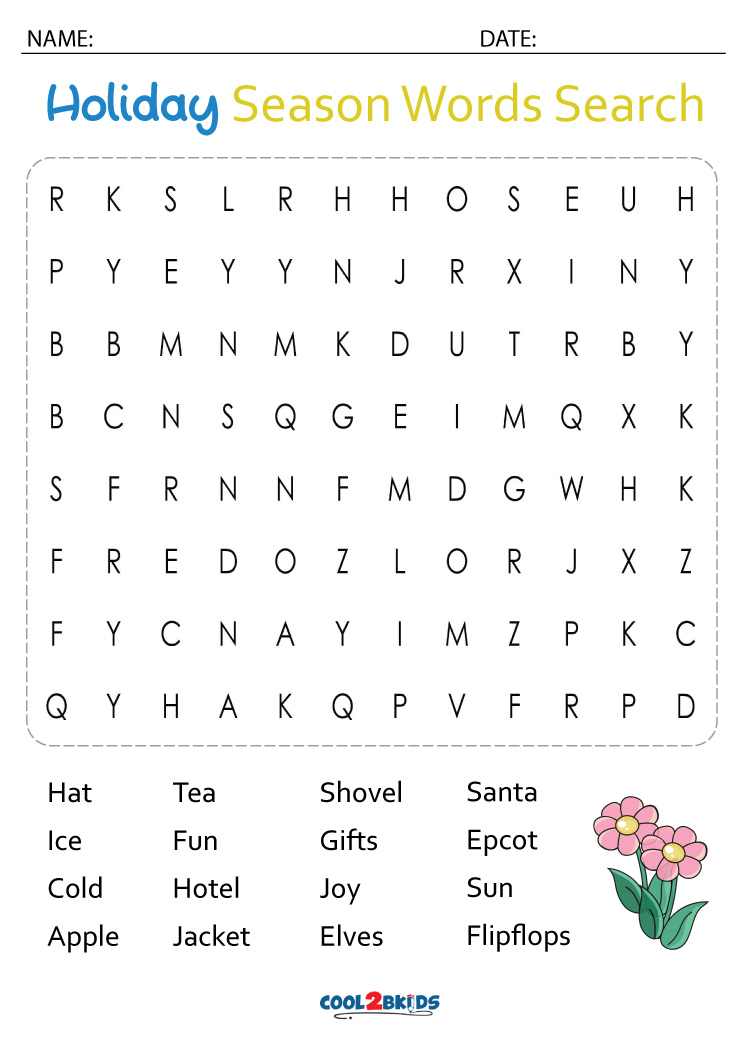 Printable Holiday Word Search Cool2bKids