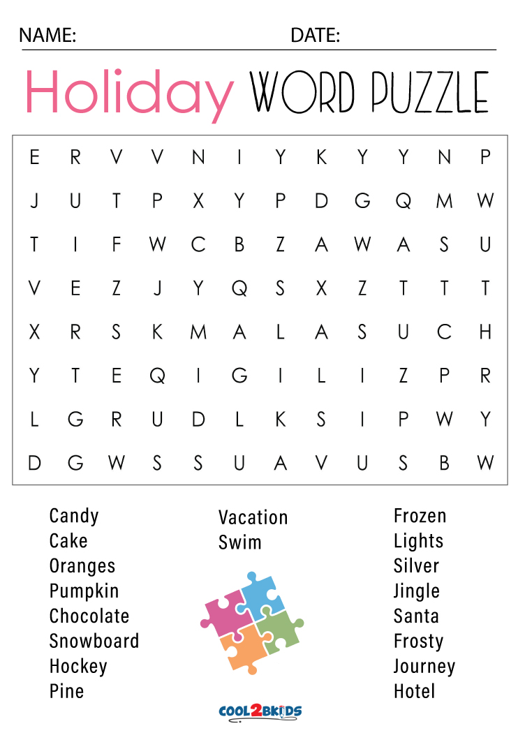 Printable Holiday Word Search Cool2bKids