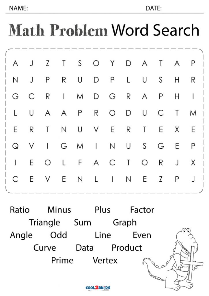 Printable Math Word Search - Cool2bKids