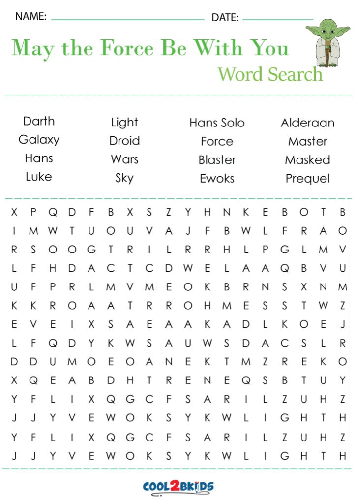 star wars word search cool2bkids