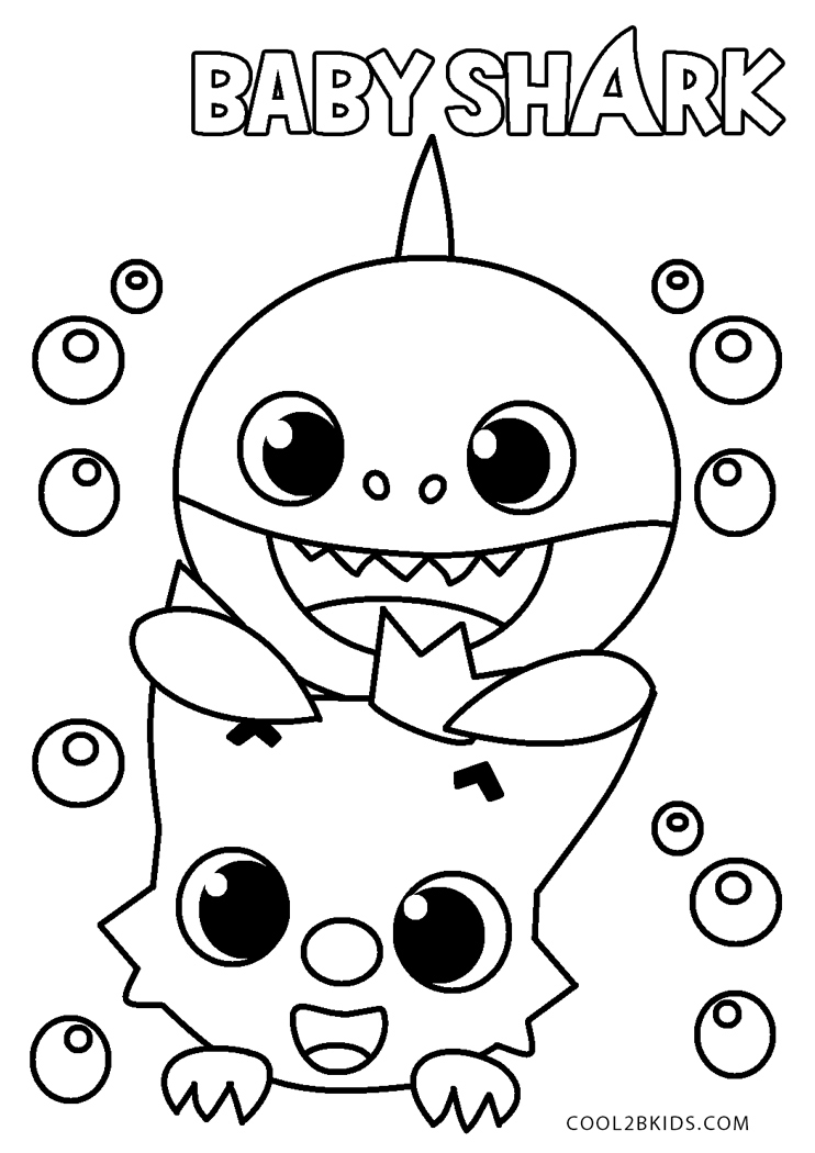 Desenhos de Baby Shark para colorir - Páginas para impressão grátis