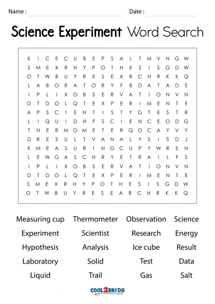 Printable Science Word Search Printable Templates