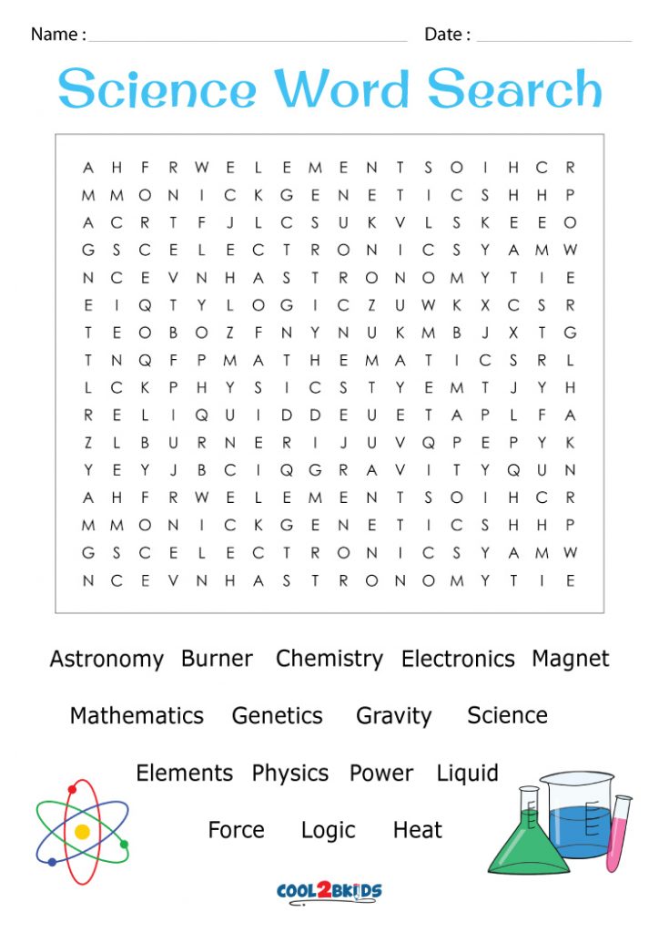 Printable Science Word Search Cool2bKids