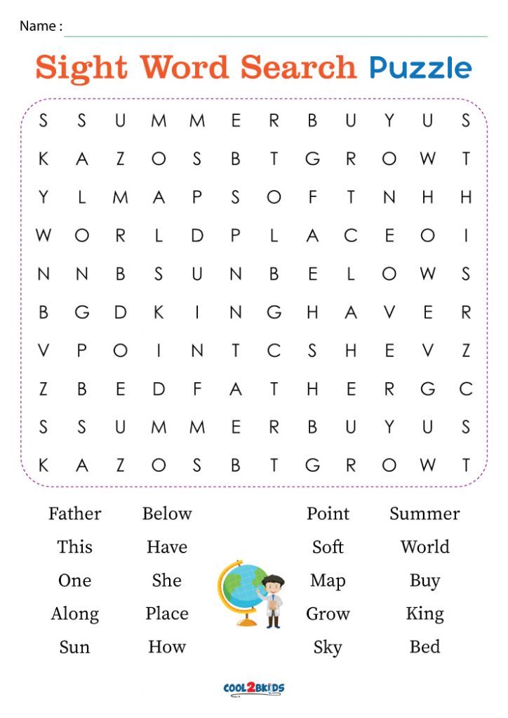 Printable Sight Word Word Search Cool2bKids