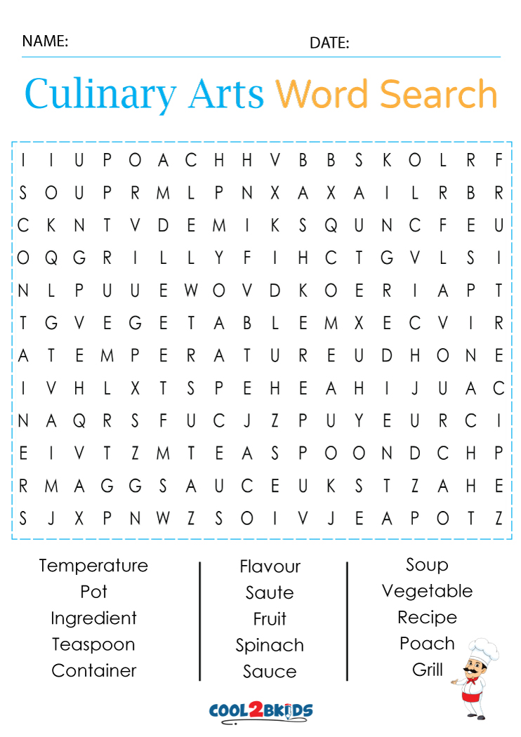 Printable Art Word Search Cool2bKids